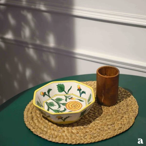 Handstitched Wicker Table Mat - Oval - Image 2