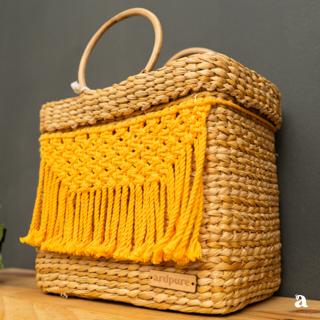 Buy Handcrafted Kauna Grass Printed Grocery Bag Online On Zwende