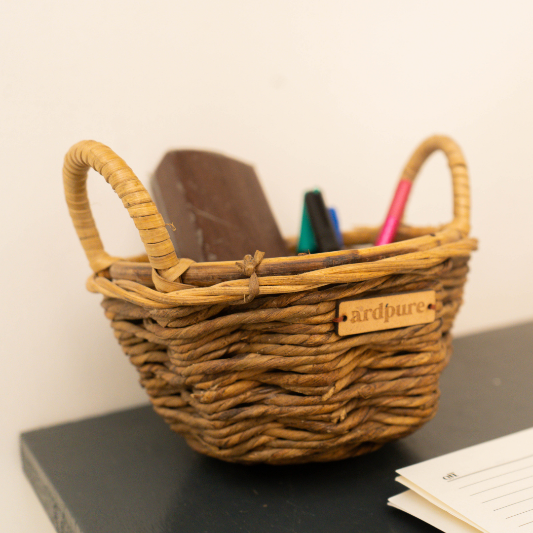 Water Reed Twisted Rope Mini Basket - Image 3